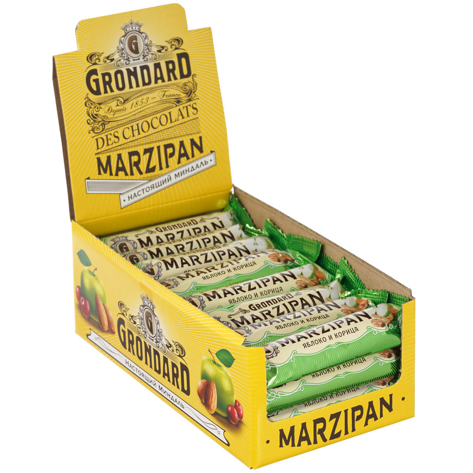  TM Grondard     (9388) Батончики глазированные Марципановые Яблоко-Корица, (24шт по 50г)     в Ялте