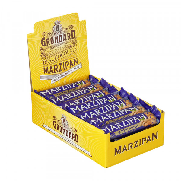 №1 TM Grondard   (11161) Батончики НЕглазированные Марципановые Запечённые, (28шт по 40г)    в Ялте