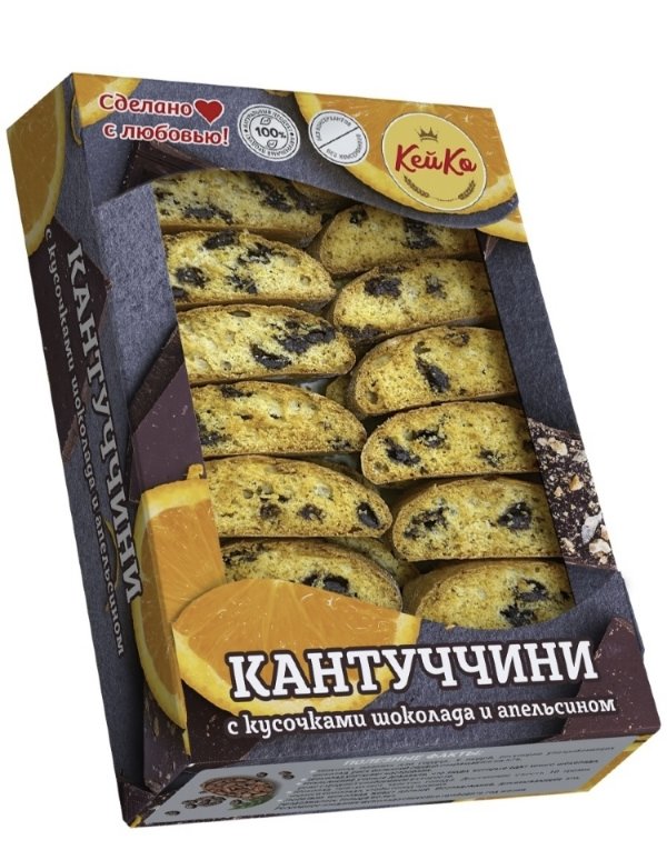 №3 Кей Ко Кантуччини с кусочками шоколада и апельсином, 200г   в Ялте