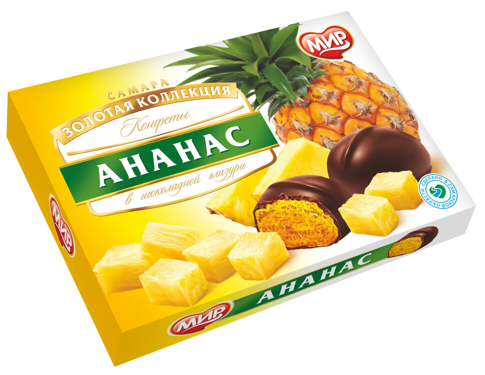  КФ МИР Ананас в шоколадной глазури 160г в Ялте